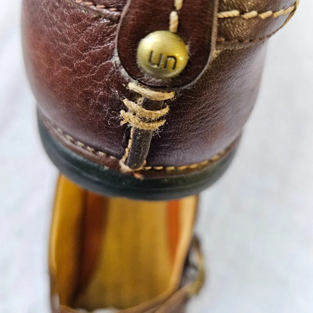 Clarks Unstructured Comfortable Mary Jane Brown Leather Loafers Size 10 M